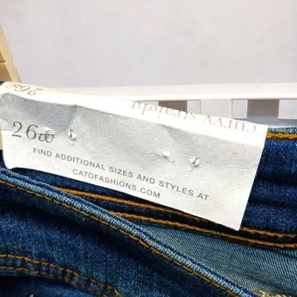 Cato Curvy Straight Dark Wash Stretchy Denim Jeans Woman 26W. 48-inch. NEW NWT.. - Picture 3 of 13